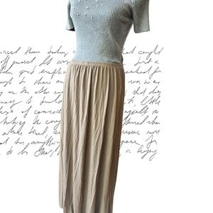 SHEIN Beige Elastic-Waist Maxi Skirt